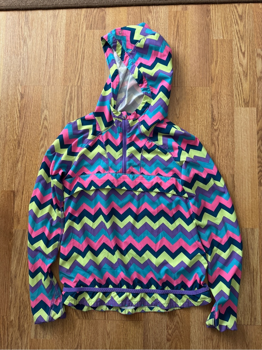 Ivivva Girls Chevron Hoodie in Pink, Lavender & Teal